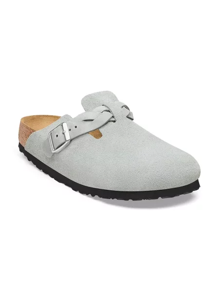 Birkenstock шльопанці мюлі замшеві Boston Braided Suede Leather