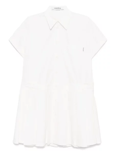 Rochie tip cămașă Kimhēkim de costum alb
