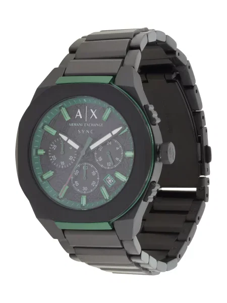 ARMANI EXCHANGE Analogové hodinky SYNC zelená černá
