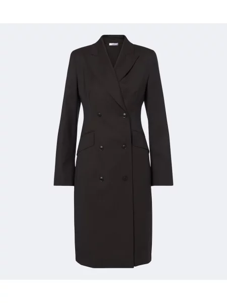 Rochie Max Mara de lână cu două rânduri de nasturi maro