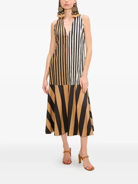 Rochie midi Simon Miller cu dungi negru