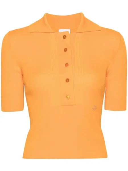 Krótki top Patou prążkowany pomarańczowy