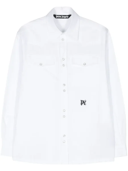Cămașă Palm Angels cu broderie alb