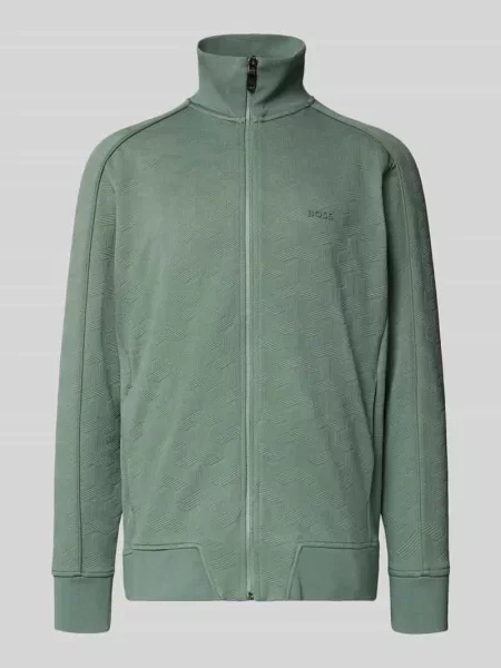 Bluza rozpinana o kroju regular fit z fakturowanym wzorem model ‘MIRROR’ Boss Green