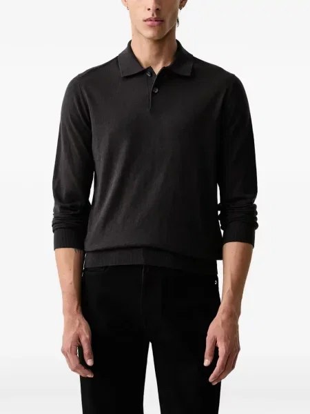 Lung tricou polo Armani Exchange negru