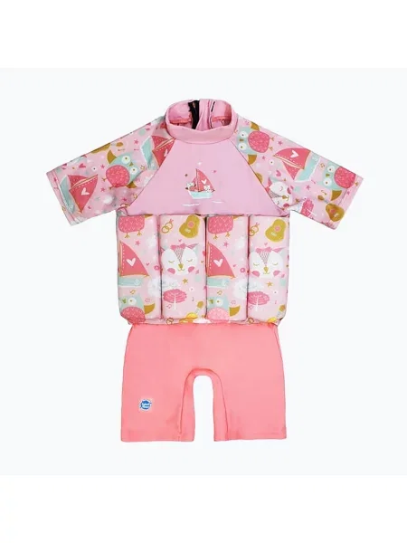Детски гащеризон за плуване Splash About Sleeved Floatsuit went to sea розово