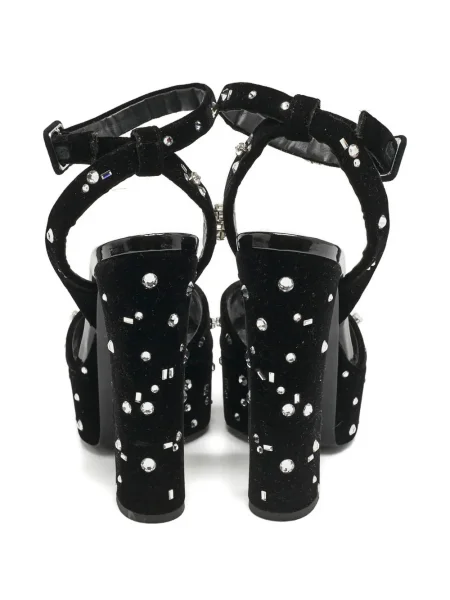 Sandale Giuseppe Zanotti de catifea negru