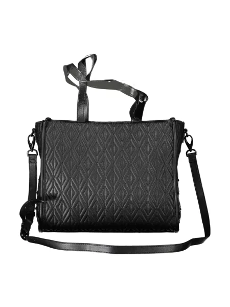 Lniana shopperka Valentino By Mario Valentino z ćwiekami czarna