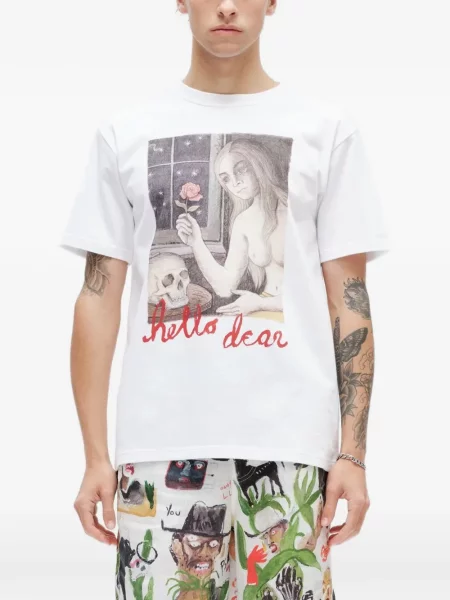 Tricou Endless Joy cu imagine alb