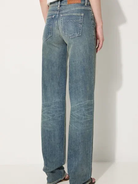 Kenzo jeansi Asagao Regular Waist Fit Jeans albastru