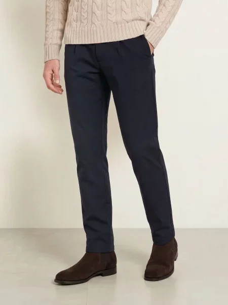 Aurélien Kalhoty Z Teplákoviny Střih Extra Slim Fit tmavě modrá