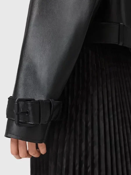 Шкіряна куртка AllSaints OPHELIA демісезонна oversize зелений