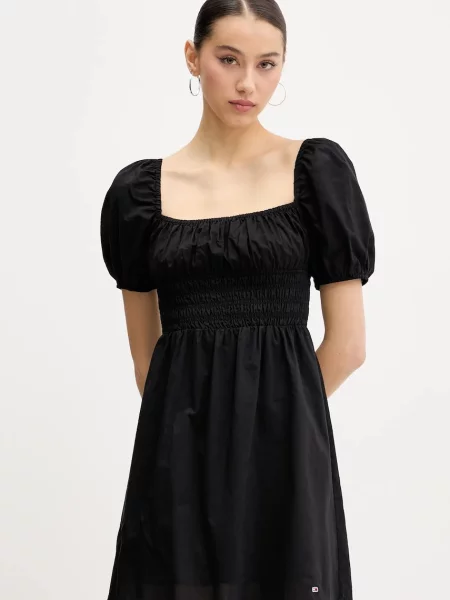 Tommy Jeans sukienka mini rozkloszowana czarny