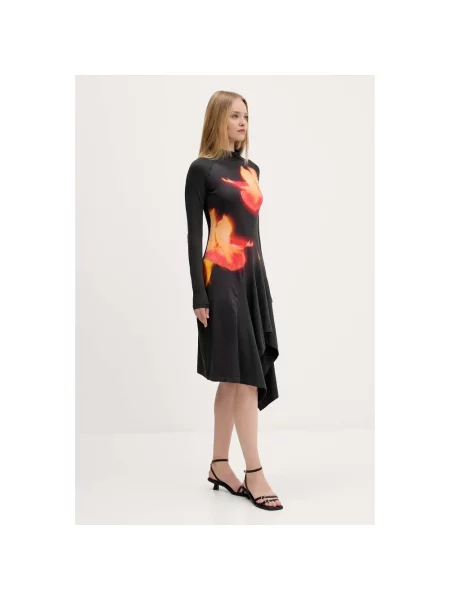 Desigual sukienka MILA mini rozkloszowana czarny