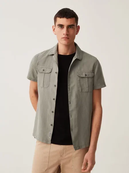 OVS Сорочка з коротким рукавом зелений