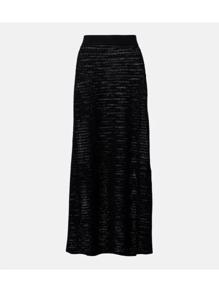 Fustă midi Victoria Beckham până la genunchi negru