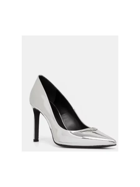 ZADIG&VOLTAIRE szpilki skórzane Perfect srebrny szara