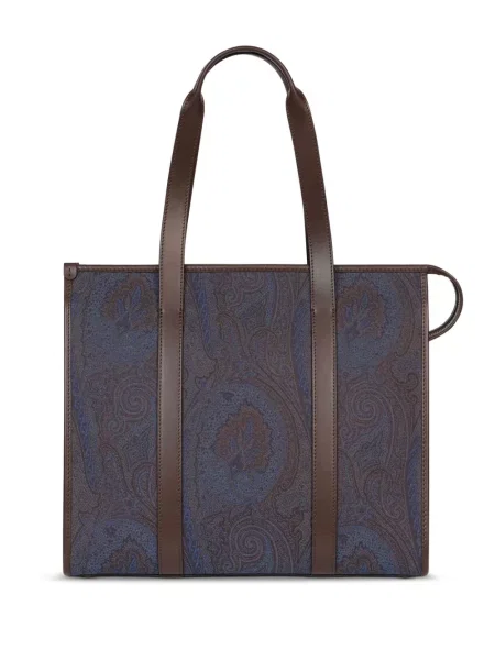 Torba Etro z wzorem paisley brązowa