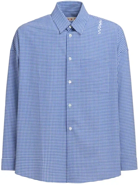 Kostkovaná košile Marni modrá