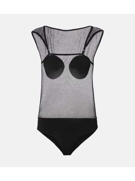 Body Jacquemus transparente negru