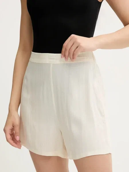 Късо долнище на пижама Calvin Klein Underwear бежово