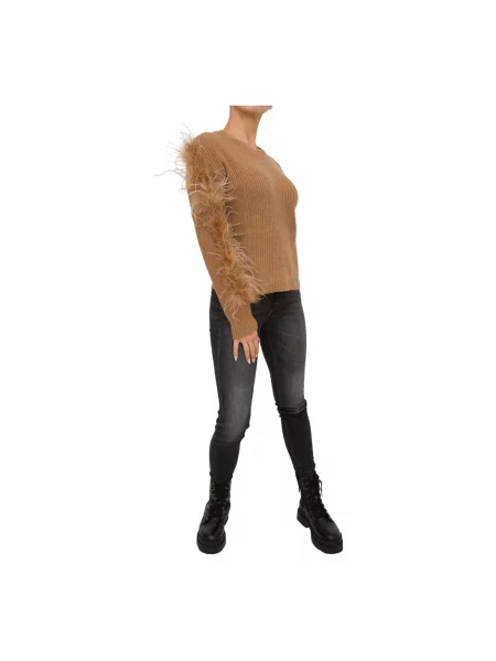 Sweter Twinset z kaszmiru beżowy