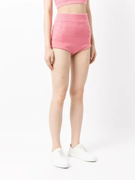 Kašmírové kraťasy Cashmere In Love s vysokým pasem růžové