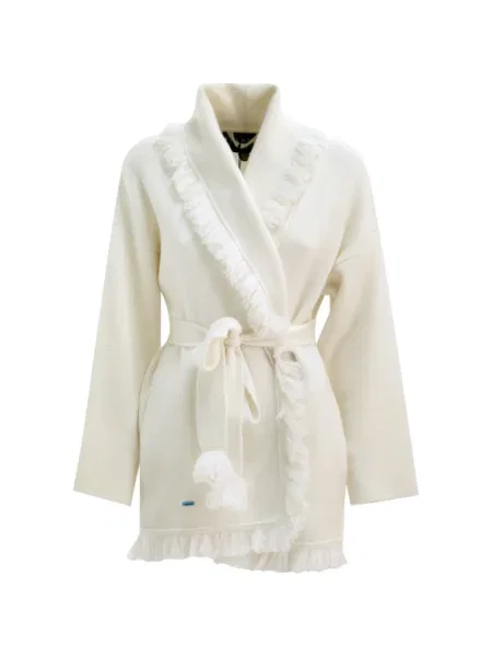 Cardigan Alanui cu franjuri alb