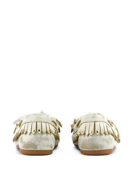 Pantofi loafer Bibi Lou cu franjuri alb