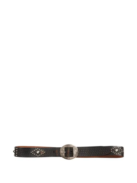 Curea Ralph Lauren Rrl din piele cu tepi negru