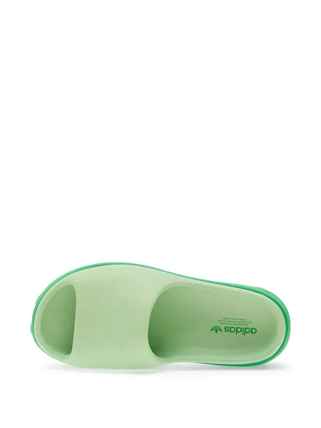 Papuci Adidas din piele de căprioară cu platformă verde