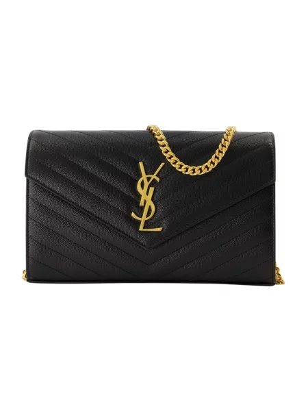 Naszyjnik Saint Laurent skórzany czarny