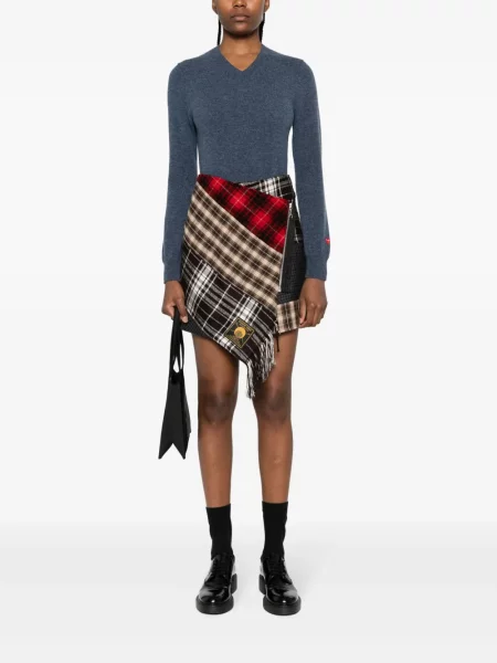 Vilnonis megztinis Comme Des Garçons Play su širdelėmis mėlyna