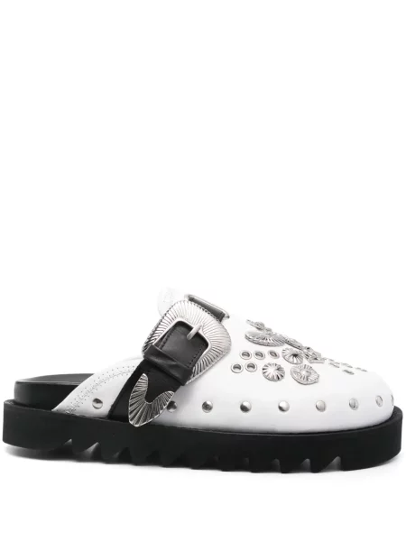 Papuci tip mules Toga Pulla alb