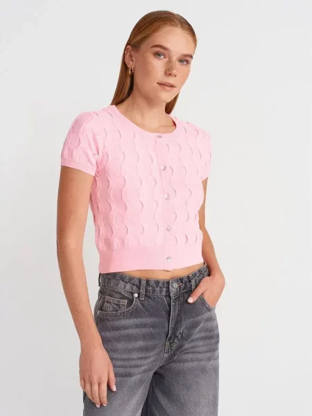 Dilvin Kardigan Strickjacken rosé