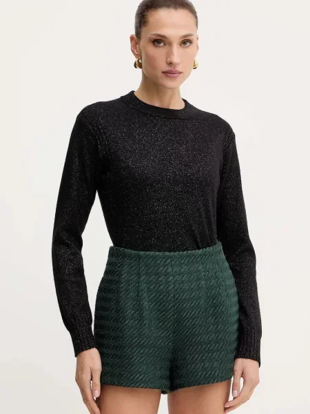 Armani Exchange pulover din amestec de lână light negru