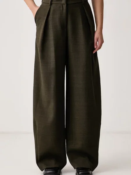 Kaos pantaloni wide leg pentru femei verde