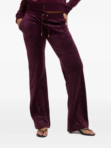 Pantaloni Juicy Couture de catifea alergare violet