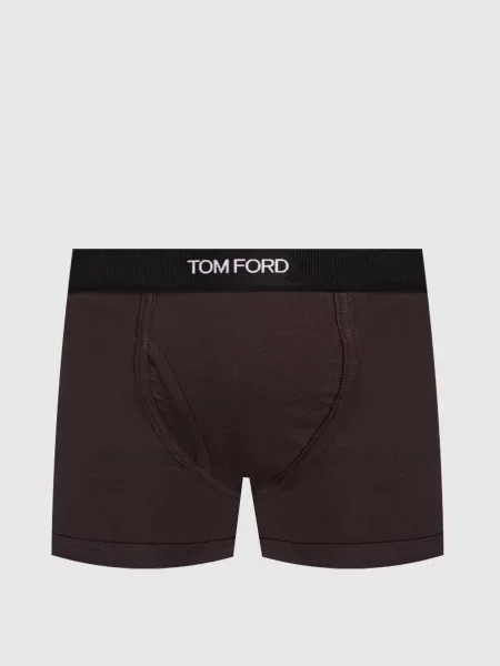 Труси-боксери з контрастним логотипом Tom Ford коричневі