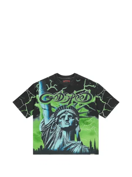Tricou Godspeed cu imagine verde