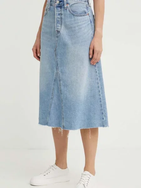 Levi's spódnica jeansowa midi rozkloszowana niebieski