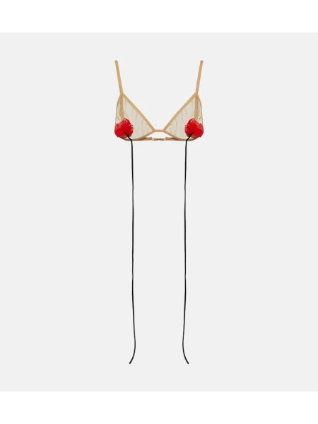 Biustonosz Nensi Dojaka w kwiatki z siateczką