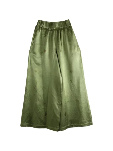 Pantaloni Mutedance de mătase verde