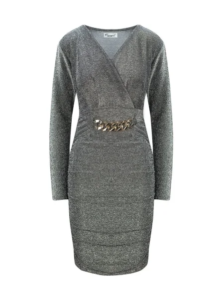 Rochie tip creion Pri de costum gri