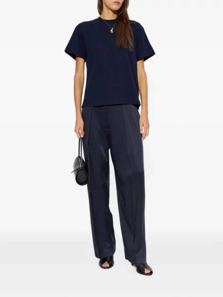 Tricou Jil Sander cu broderie albastru