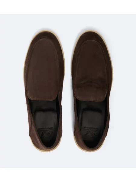 Pantofi loafer George Cleverley din piele de căprioară maro