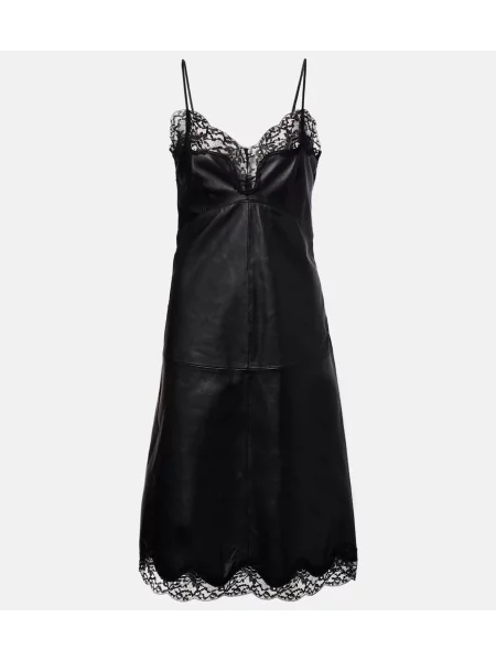 Rochie midi Magda Butrym din piele negru