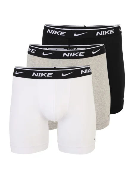 NIKE Underwear Boksarice pegasto siva / črna bela