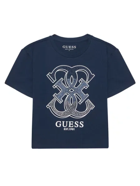 Guess T-shirt Tamnoplava Regular Fit plava