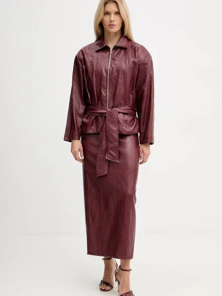 Спідниця Haveone maxi пряма бордовий